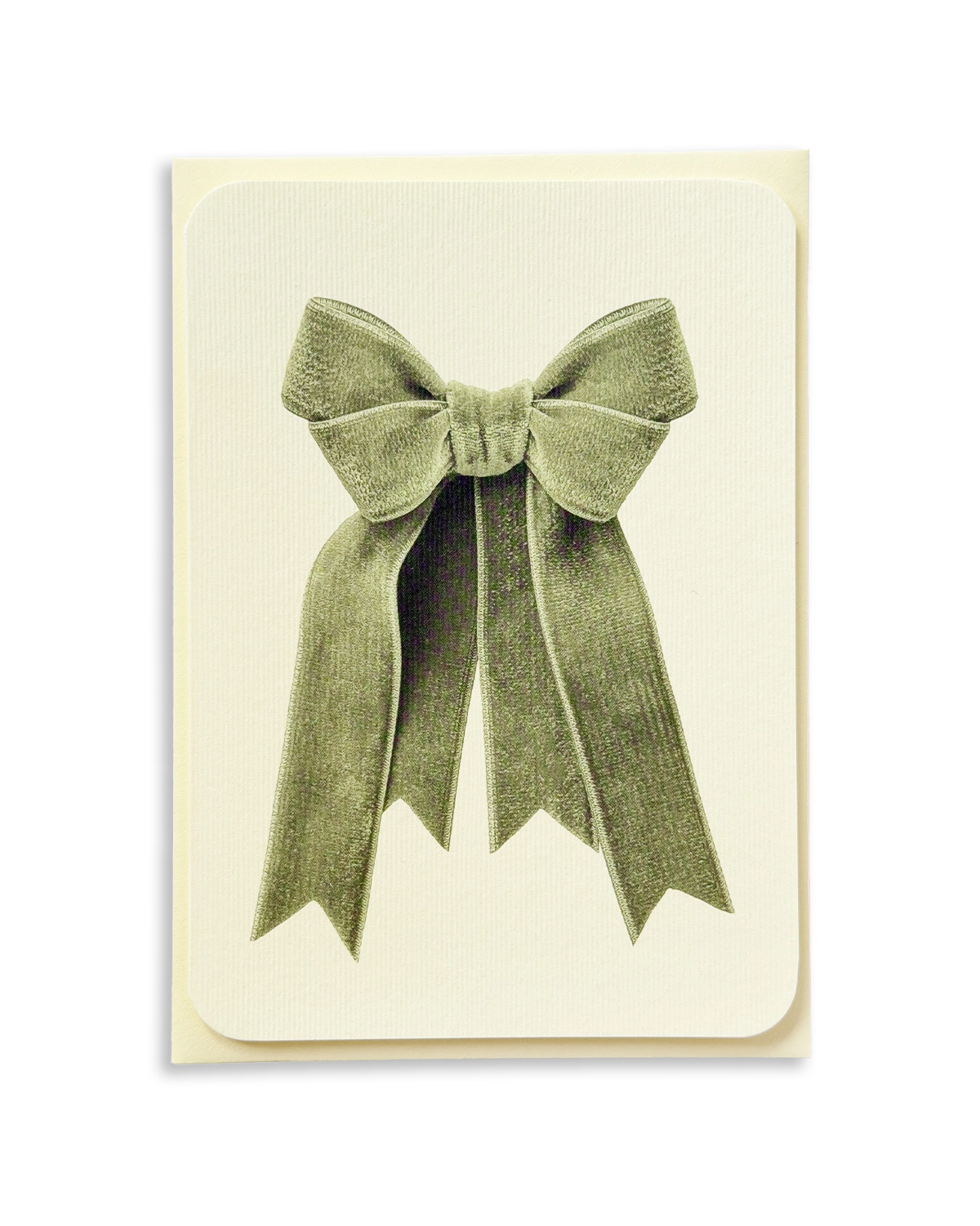 Sage Velvet Bow Greeting Card