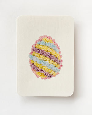 Sherbet Stripe Royal Icing Egg Greeting Card