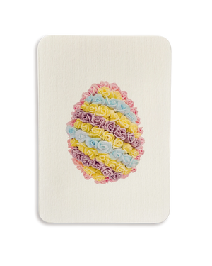 Sherbet Stripe Royal Icing Egg Greeting Card