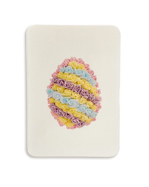 Sherbet Stripe Royal Icing Egg Greeting Card