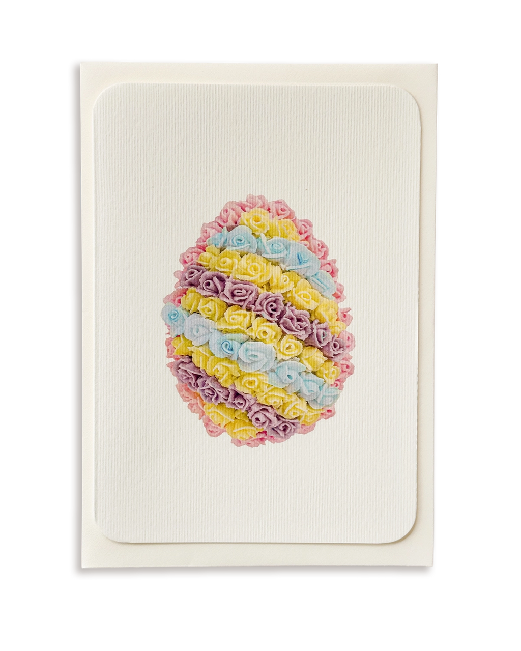 Sherbet Stripe Royal Icing Egg Greeting Card