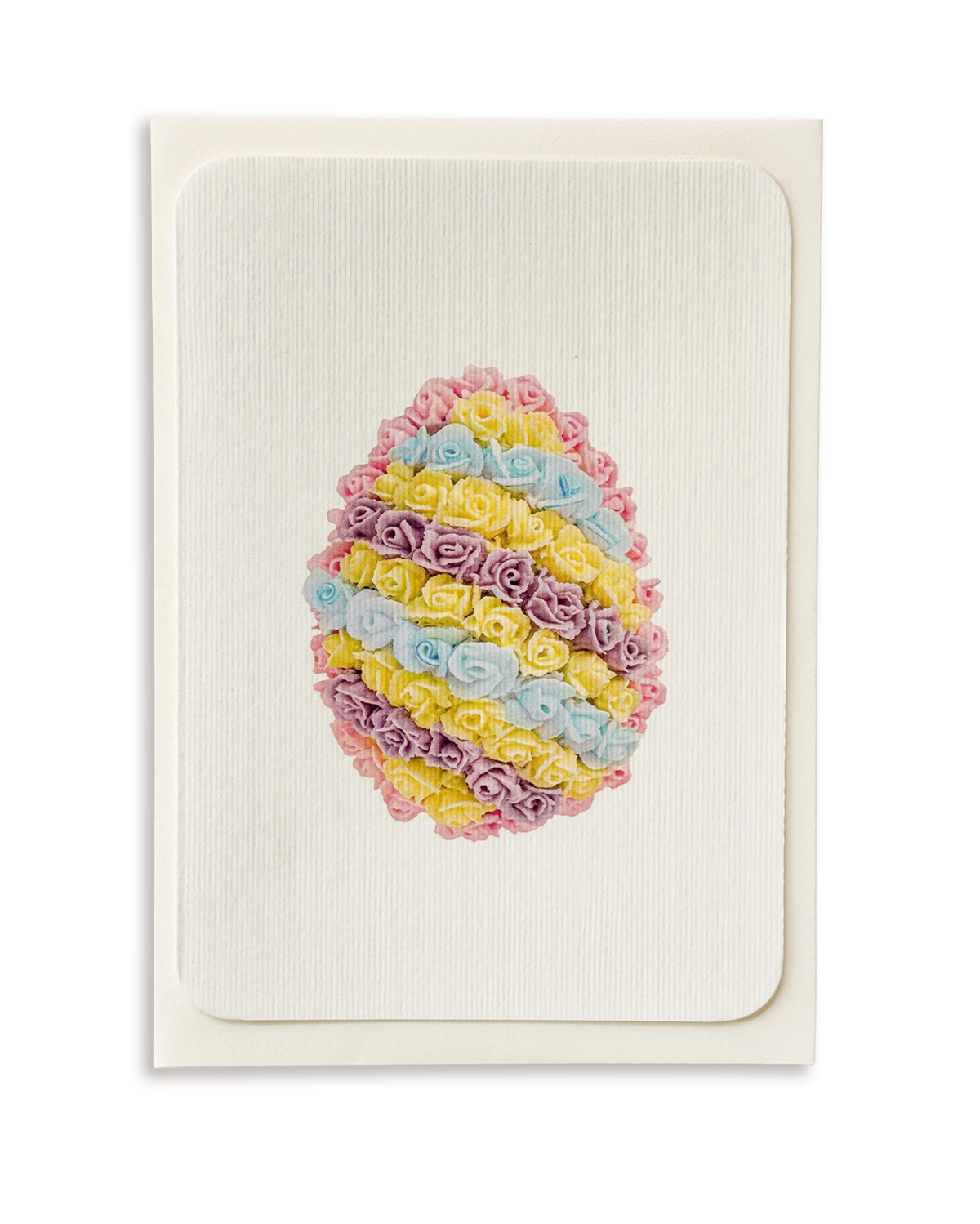 Sherbet Stripe Royal Icing Egg Greeting Card