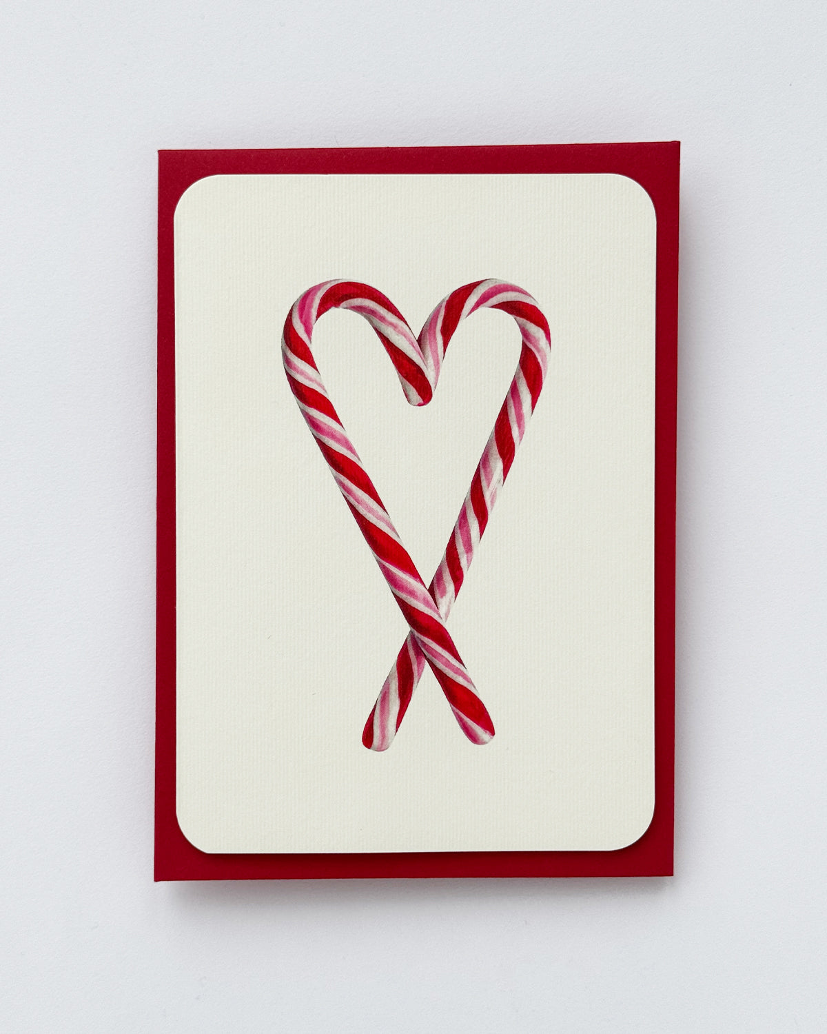 Candy Cane Heart Greeting Card