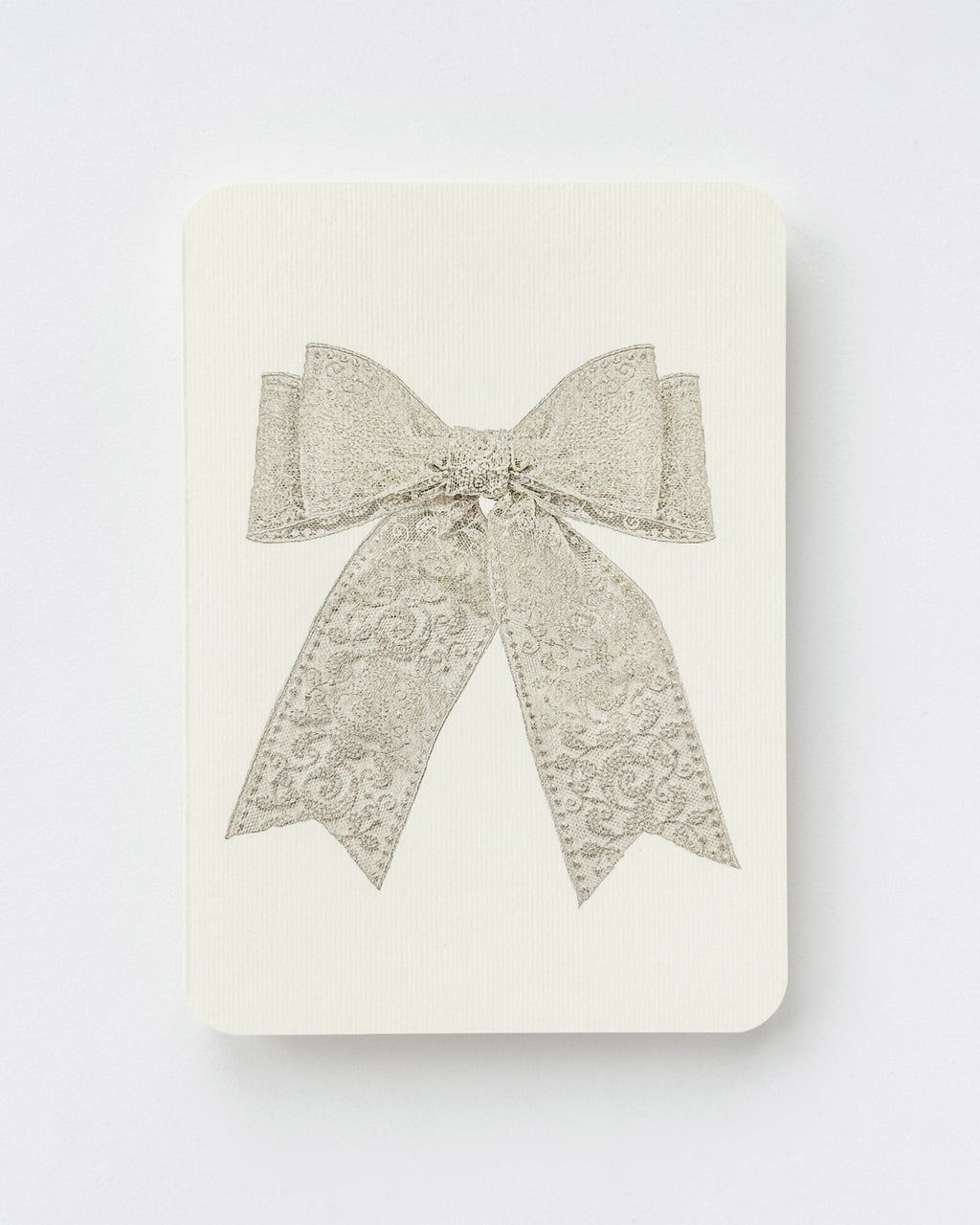 White Lace Bow Greeting Card 