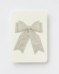 White Lace Bow Greeting Card