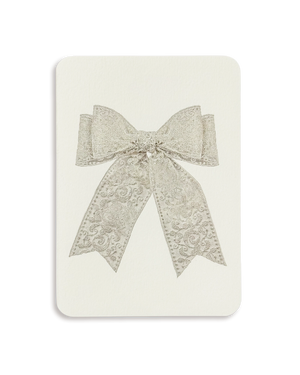 White Lace Bow Greeting Card