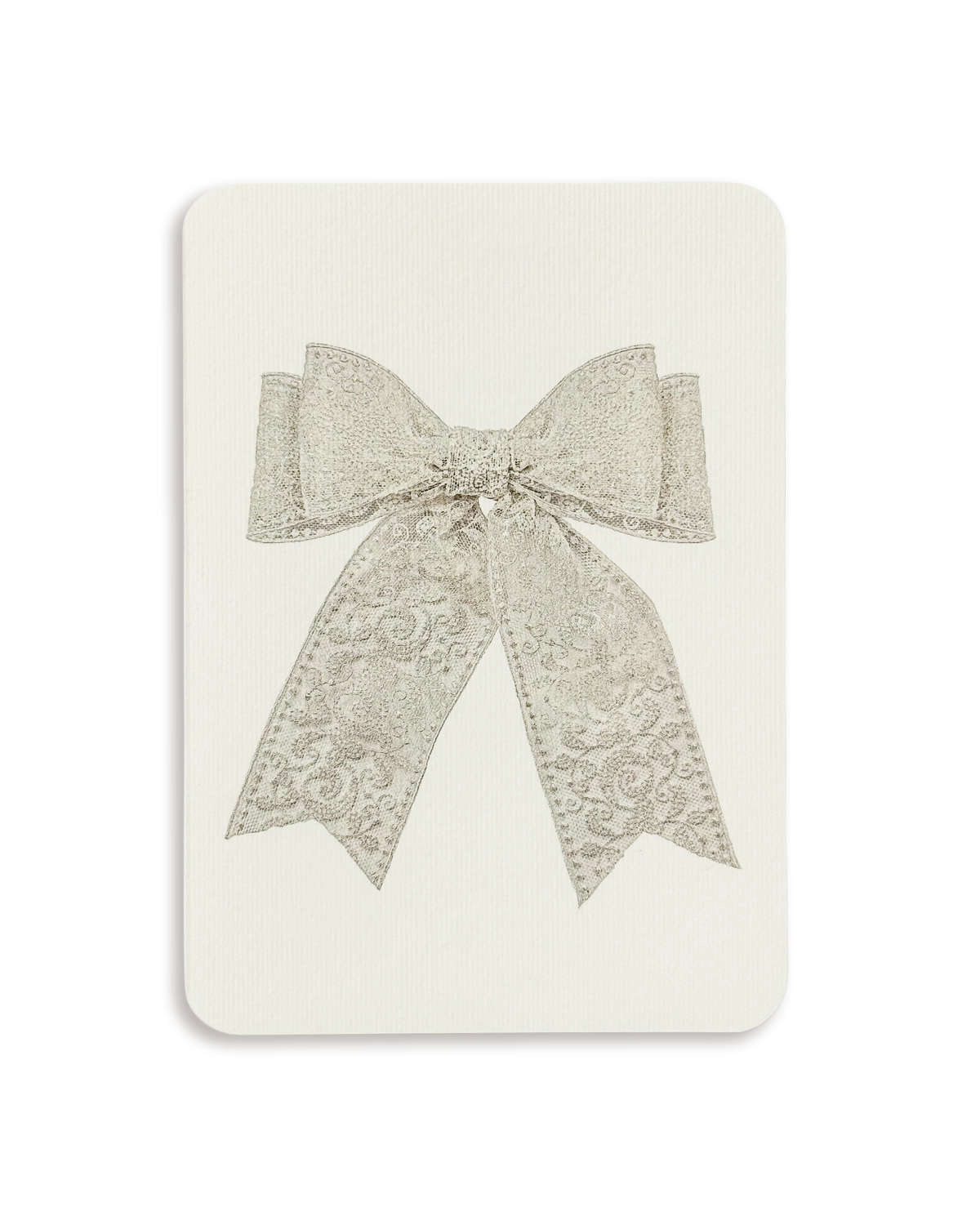 White Lace Bow Greeting Card