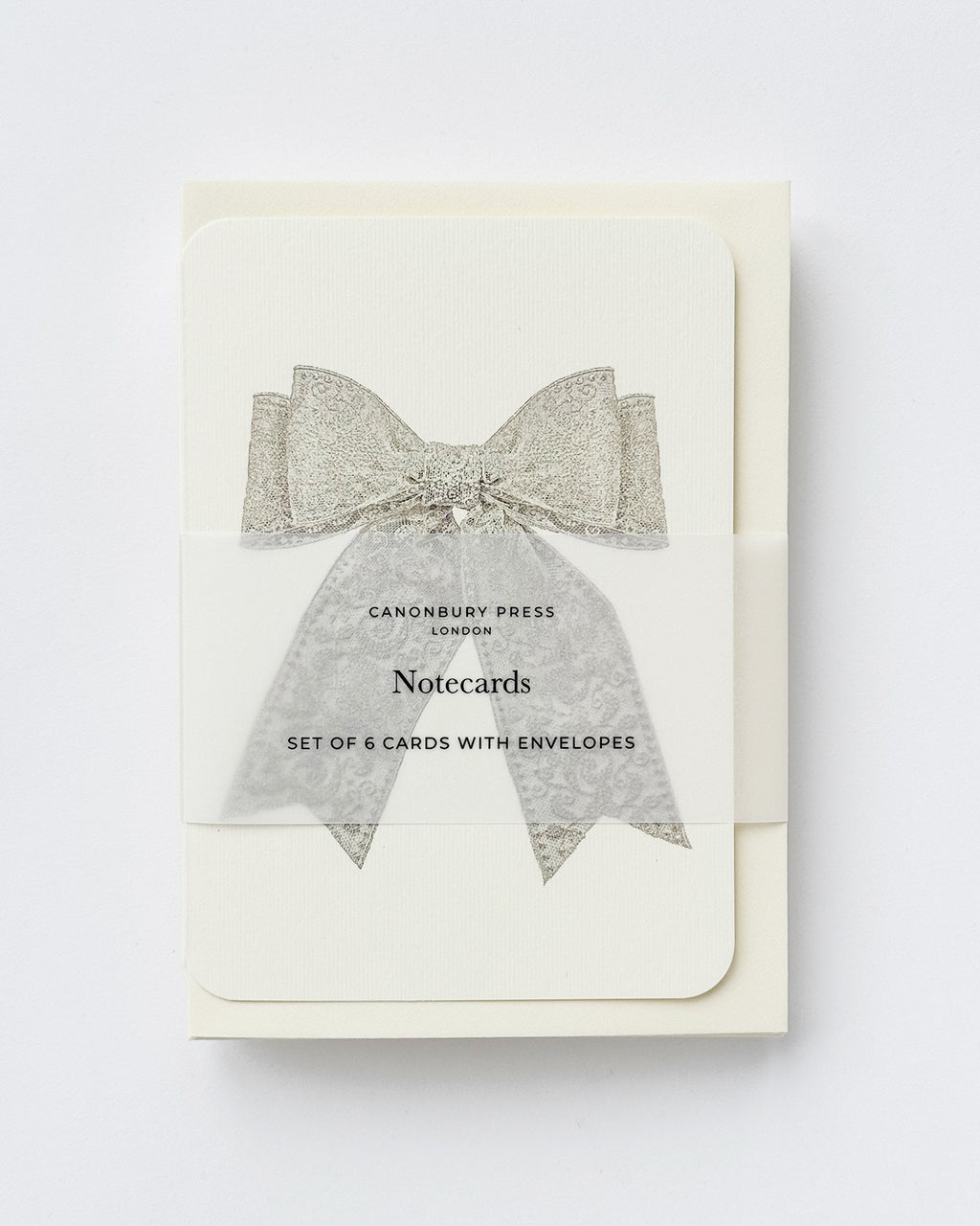 White Lace Bow Greeting Card 