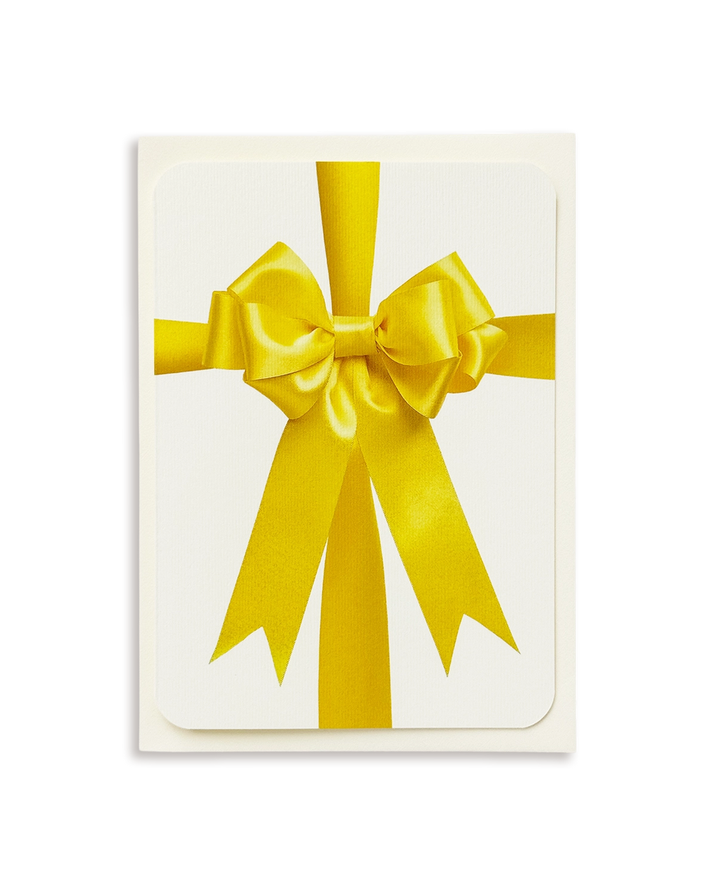 Yellow Satin Bow Greeting Card
