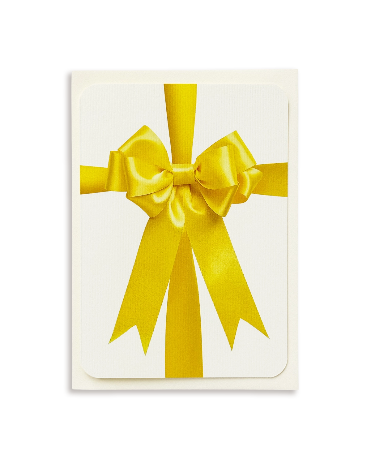 Yellow Satin Bow Greeting Card
