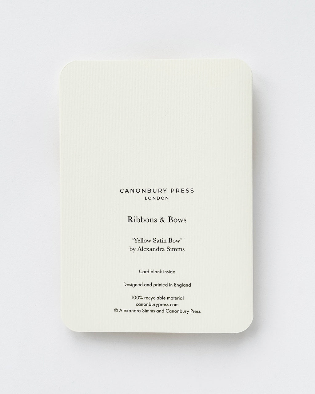 Yellow Satin Bow Greeting Card