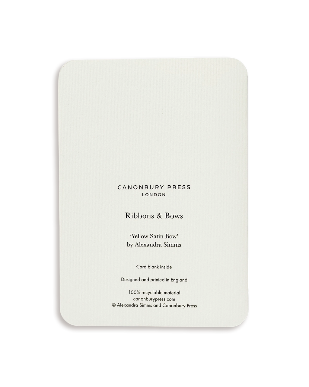 Yellow Satin Bow Greeting Card