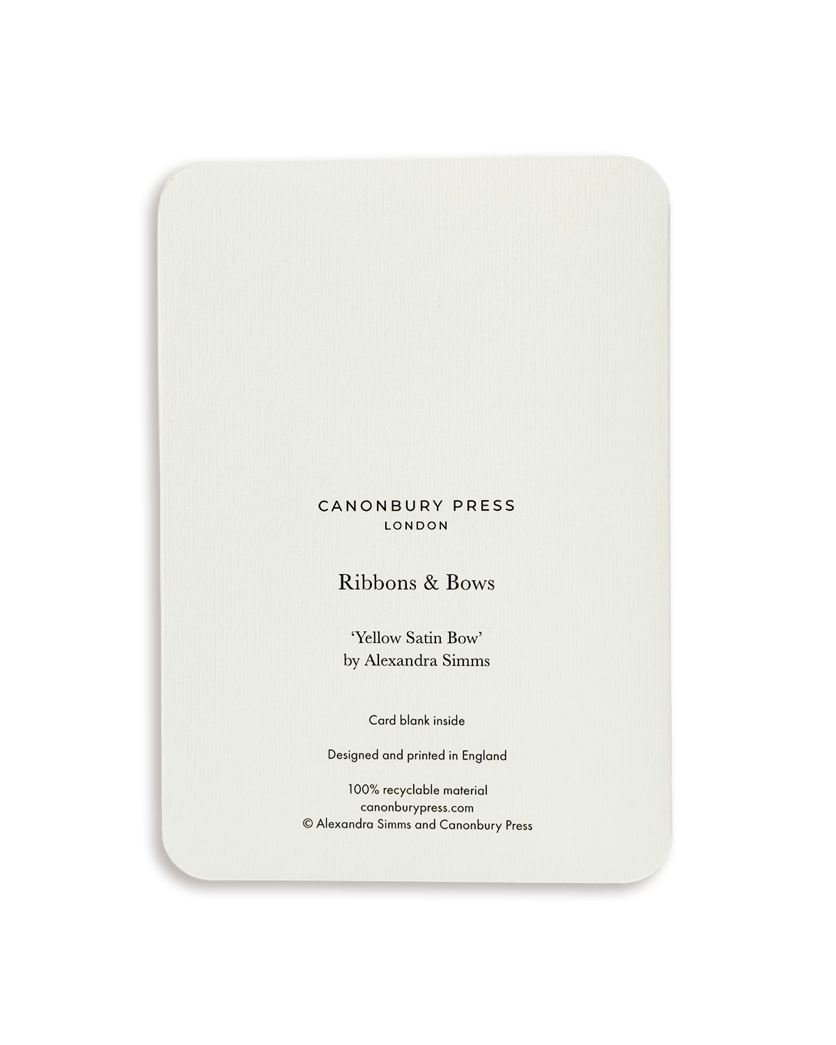 Yellow Satin Bow Greeting Card