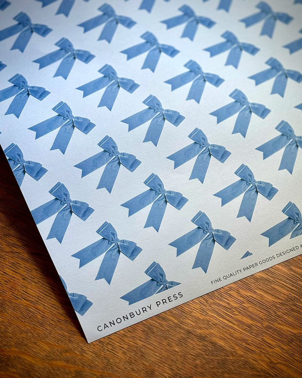 Baby Blue Bow Wrapping Paper