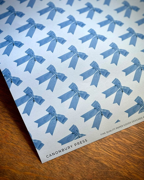 Baby Blue Bow Wrapping Paper