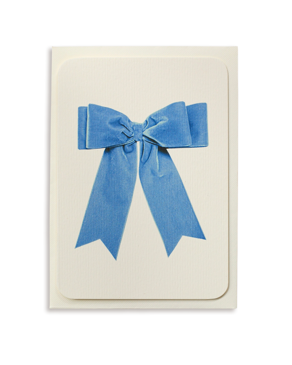 Baby Blue Velvet Bow Greeting Card