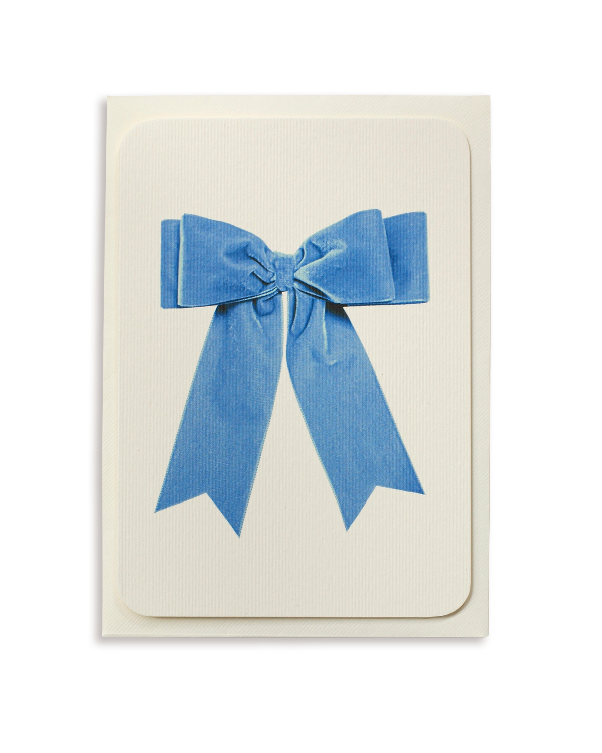 Baby Blue Velvet Bow Greeting Card