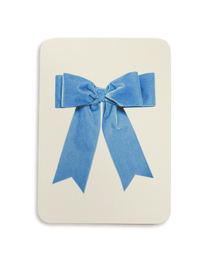 Baby Blue Velvet Bow Greeting Card