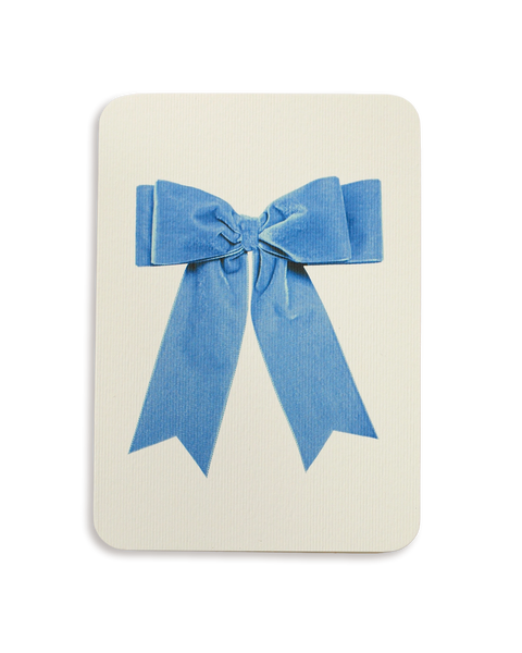 Baby Blue Velvet Bow Greeting Card