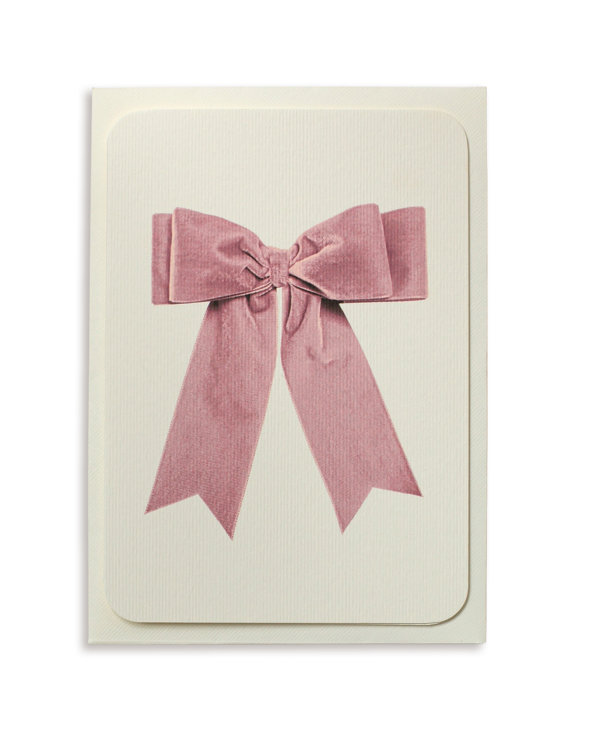Baby Pink Velvet Bow Greeting Card