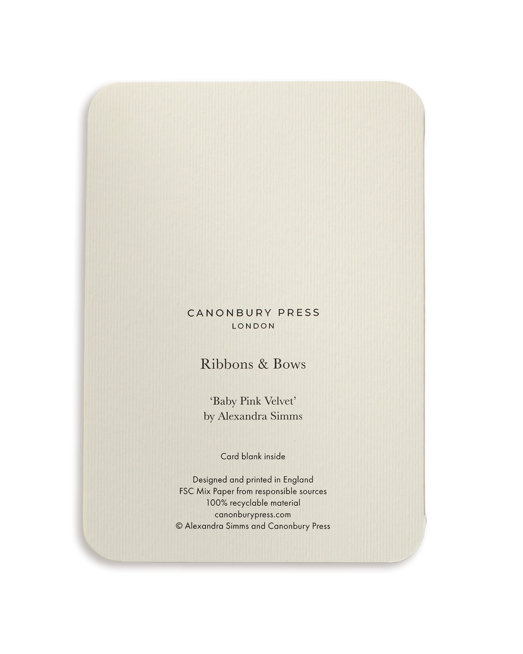 Baby Pink Velvet Bow Greeting Card