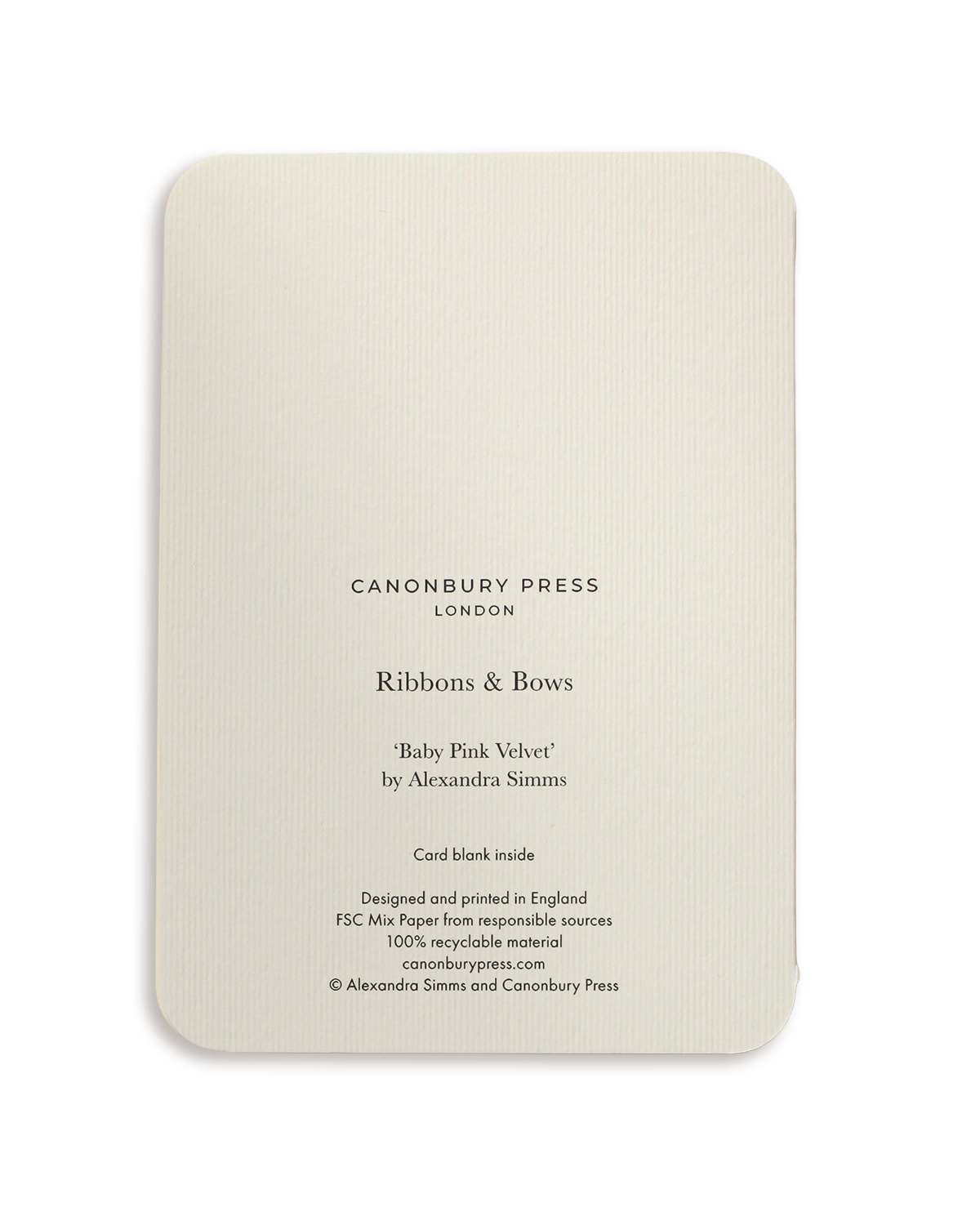 Baby Pink Velvet Bow Greeting Card