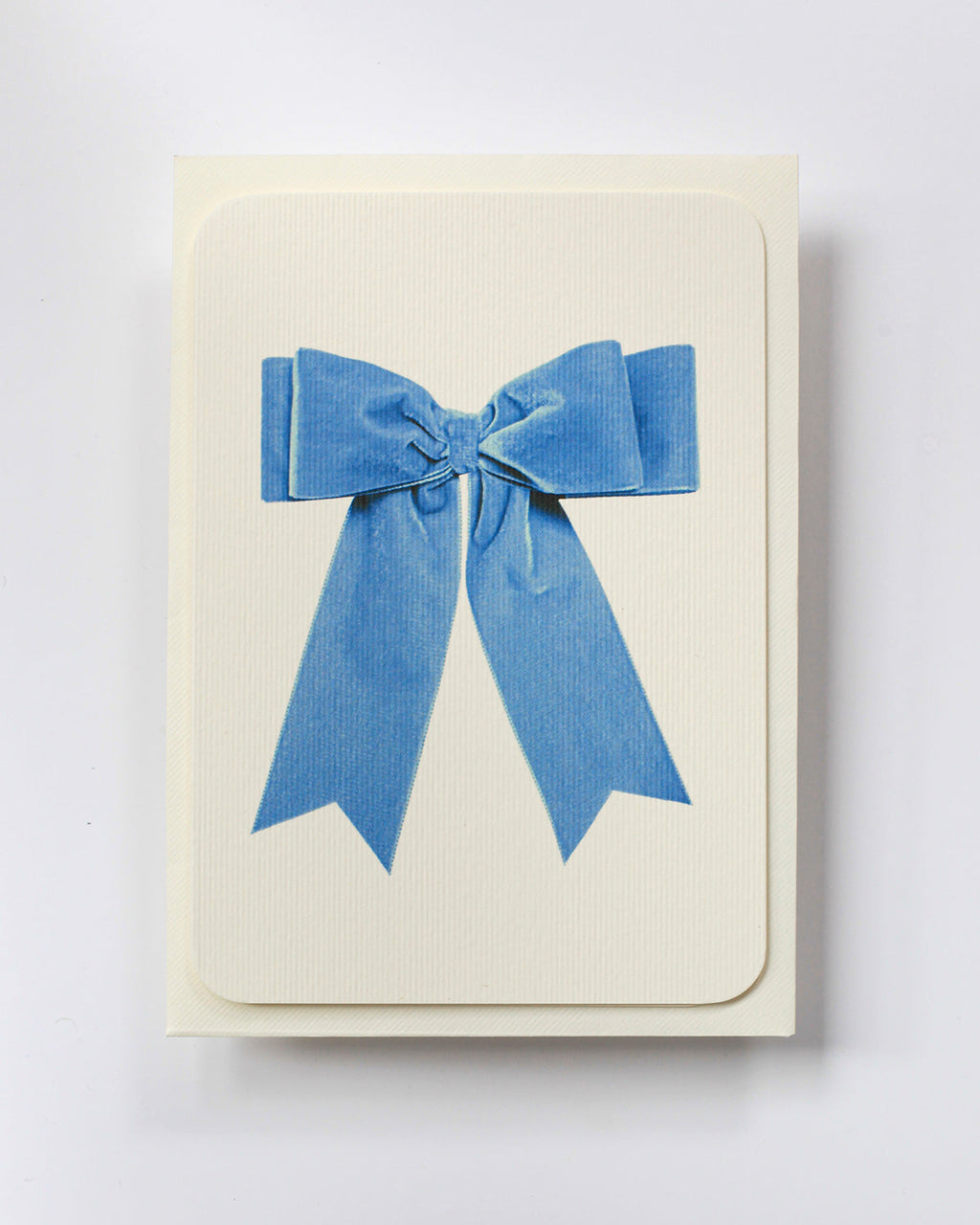 Baby Blue Velvet Bow Greeting Card