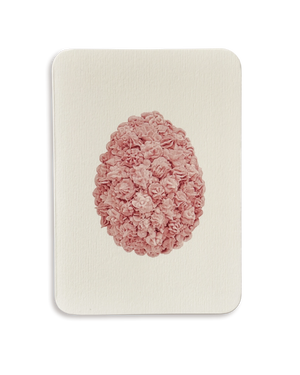 Pink Pastel Florets Royal Icing Egg Greeting Card
