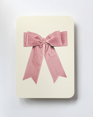 Baby Pink Velvet Bow Greeting Card