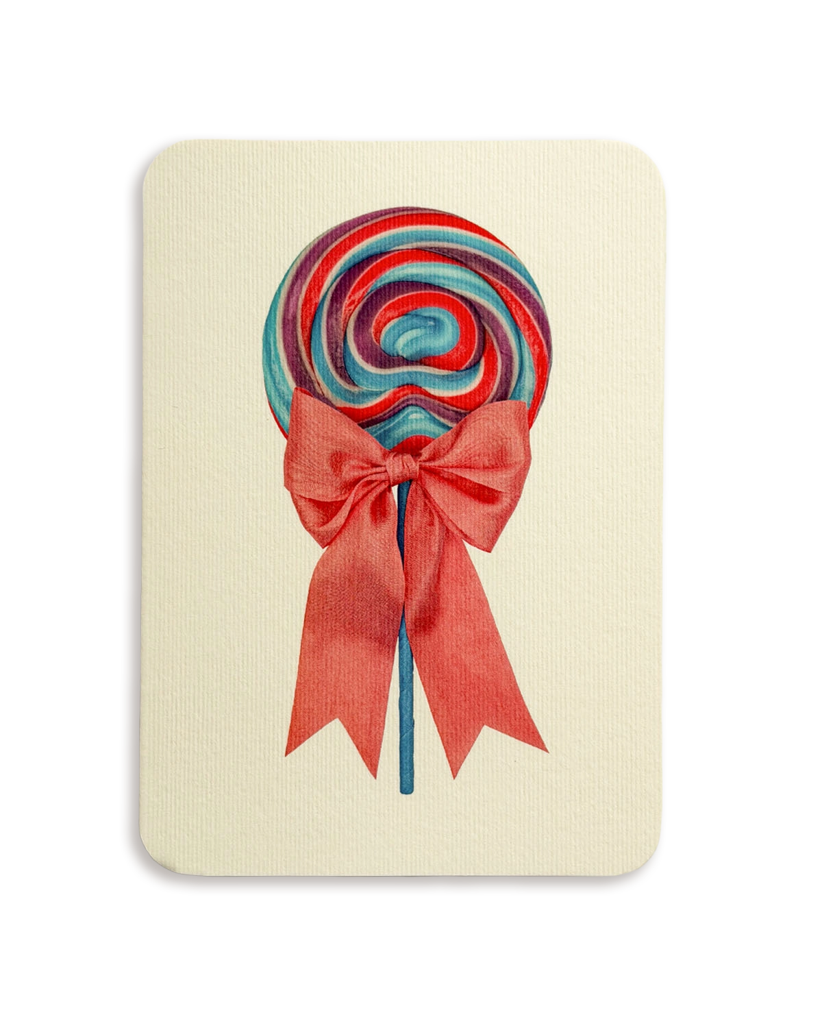 Berry Swirl Ribboned Lollies Greeting Card