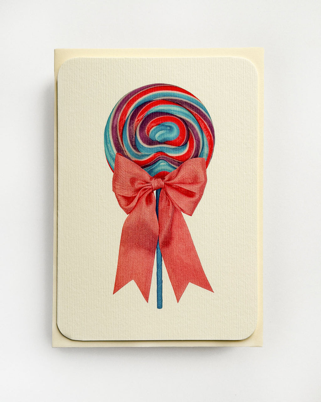 Berry Swirl Ribboned Lollies Greeting Card