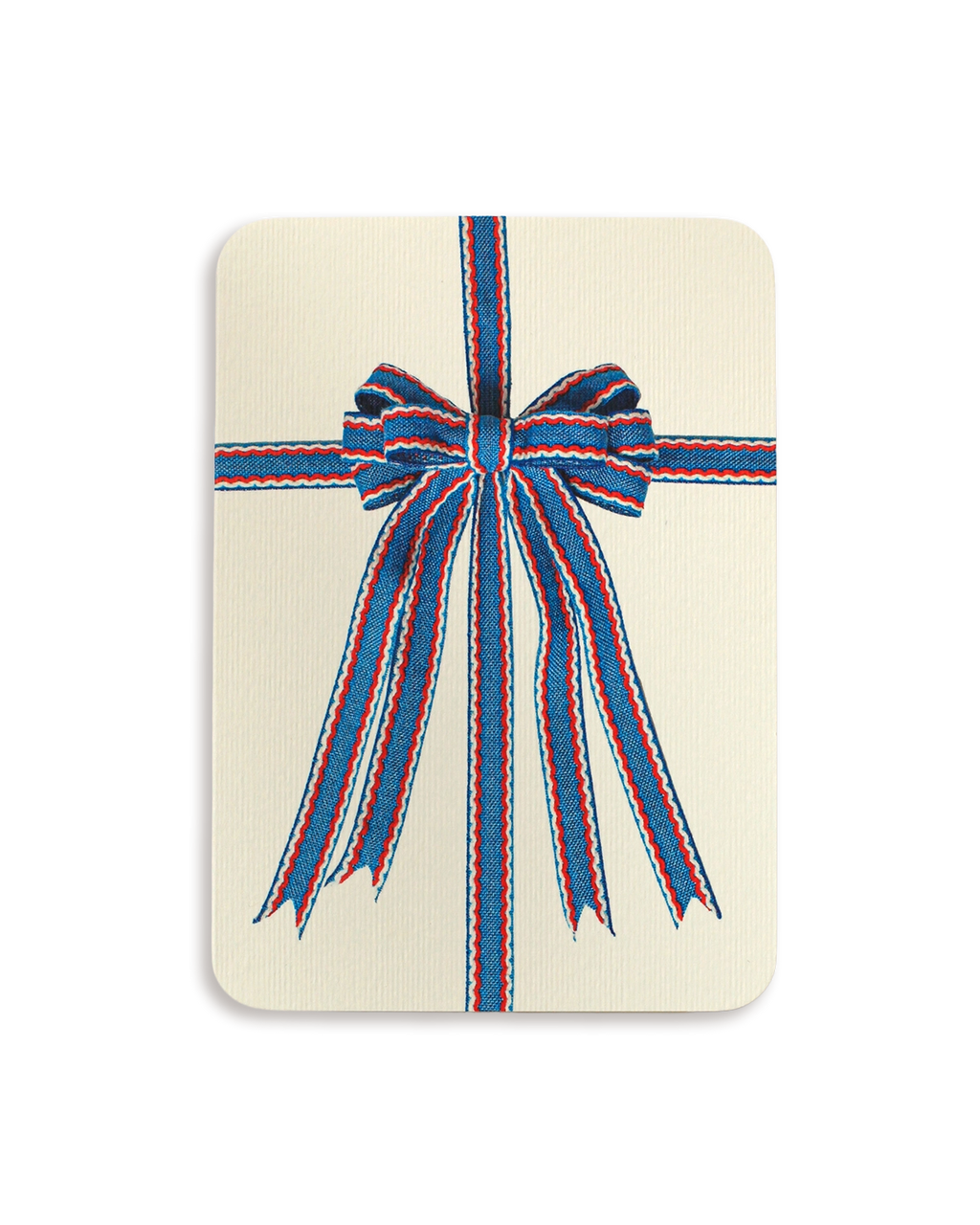 Blue, Red & White Bow Greeting Card