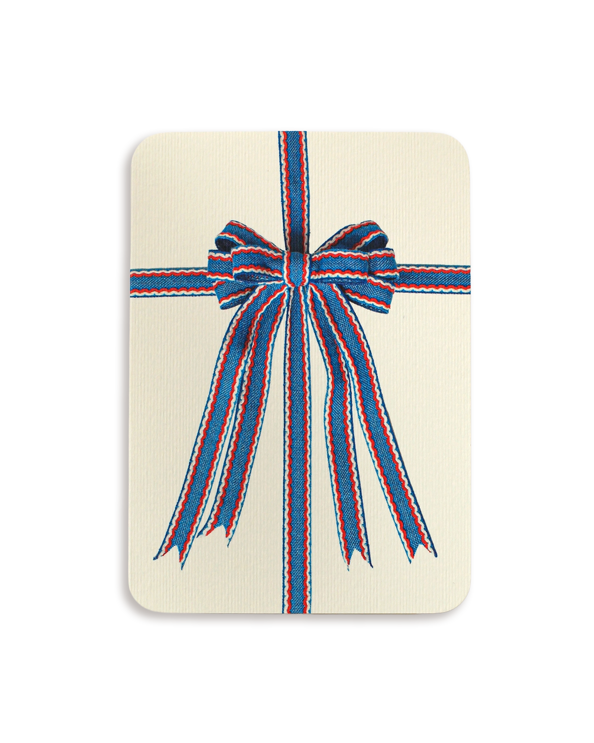 Blue, Red & White Bow Greeting Card