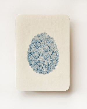 Blue Pastel Florets Royal Icing Egg Greeting Card