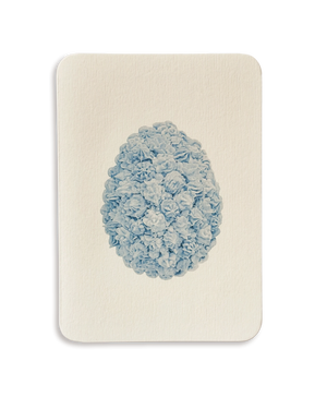 Blue Pastel Florets Royal Icing Egg Greeting Card