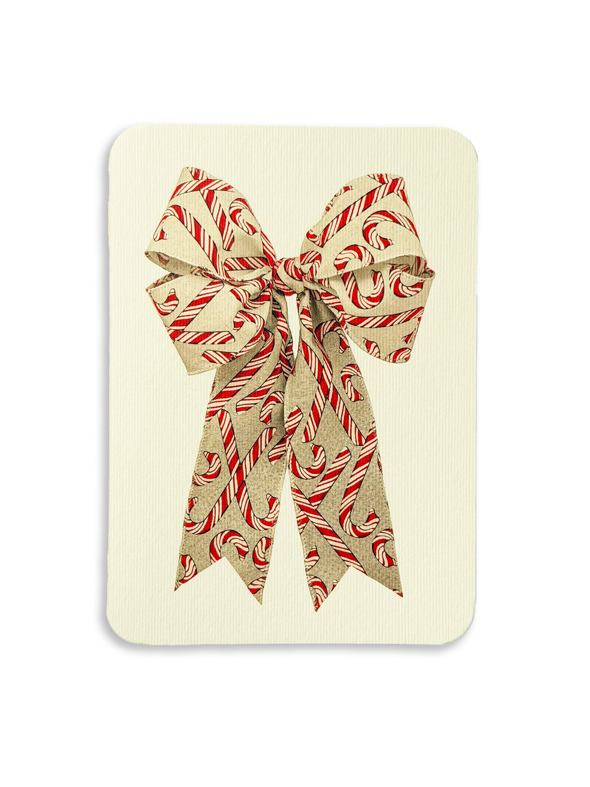 Candy Cane Bow Greeting Card