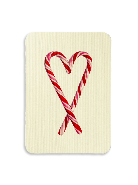 Candy Cane Heart Greeting Card