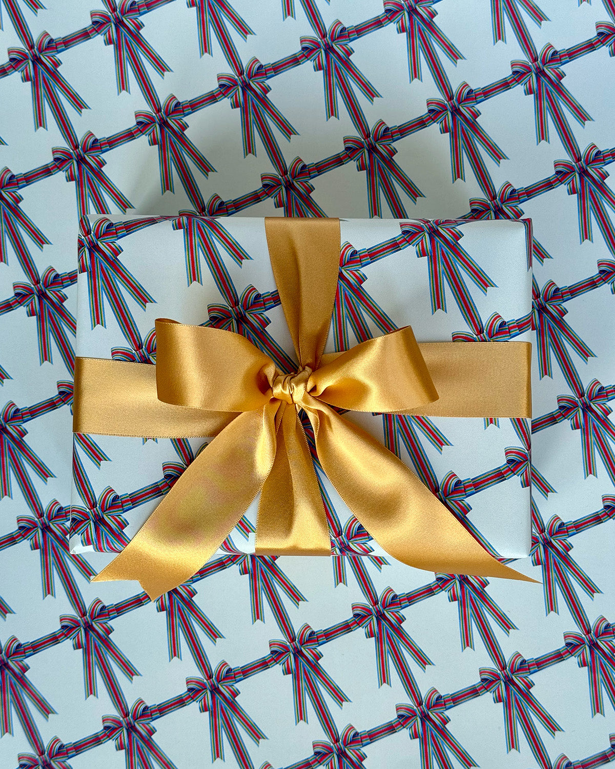 Candy Stripe Bow Wrapping Paper
