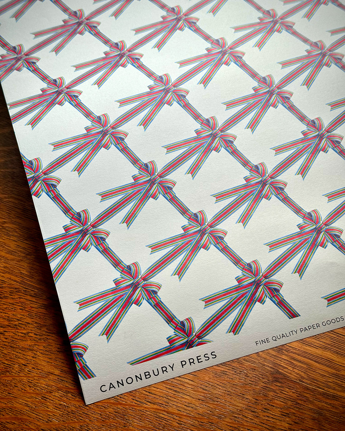 Candy Stripe Bow Wrapping Paper