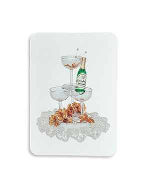 Wedding Cake Topper 'Champagne' Greeting Card