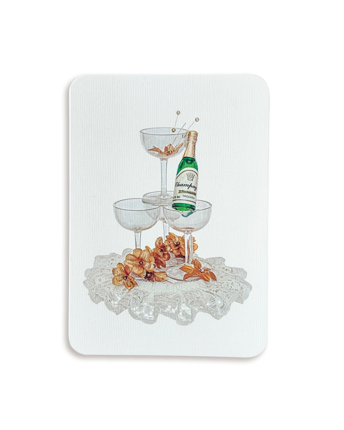 Wedding Cake Topper 'Champagne' Greeting Card