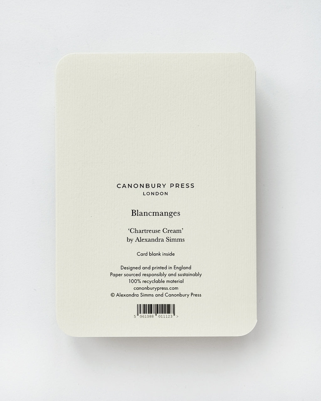 Chartreuse Cream Blancmange Greeting Card