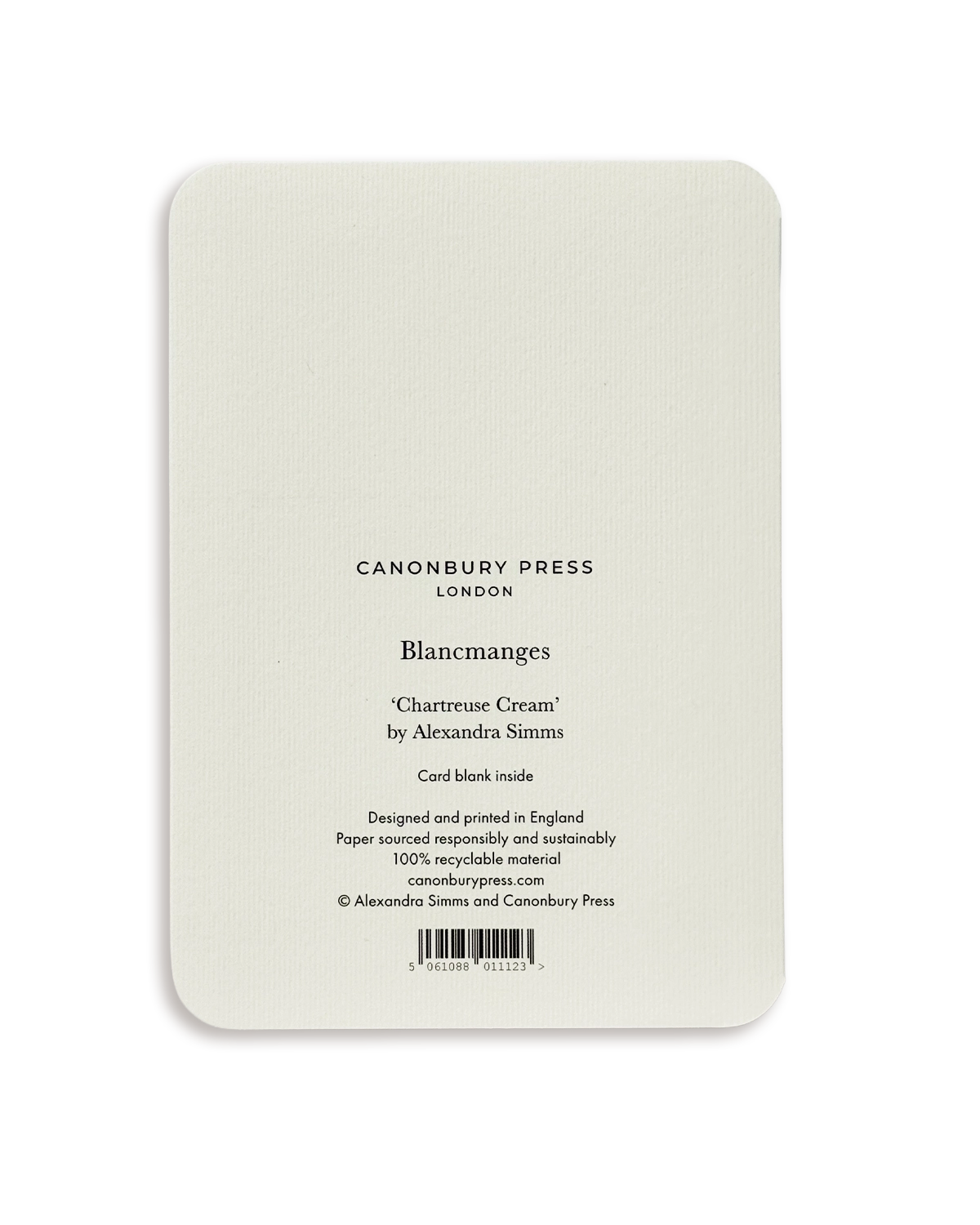 Chartreuse Cream Blancmange Greeting Card