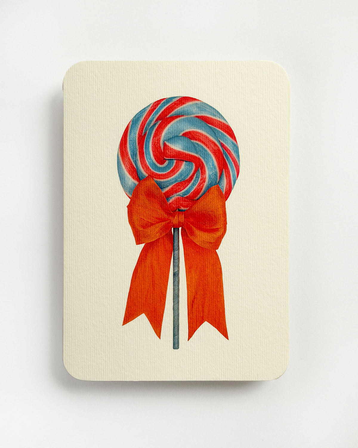 Cherry Sherbet Ribboned Lollies Greeting Card
