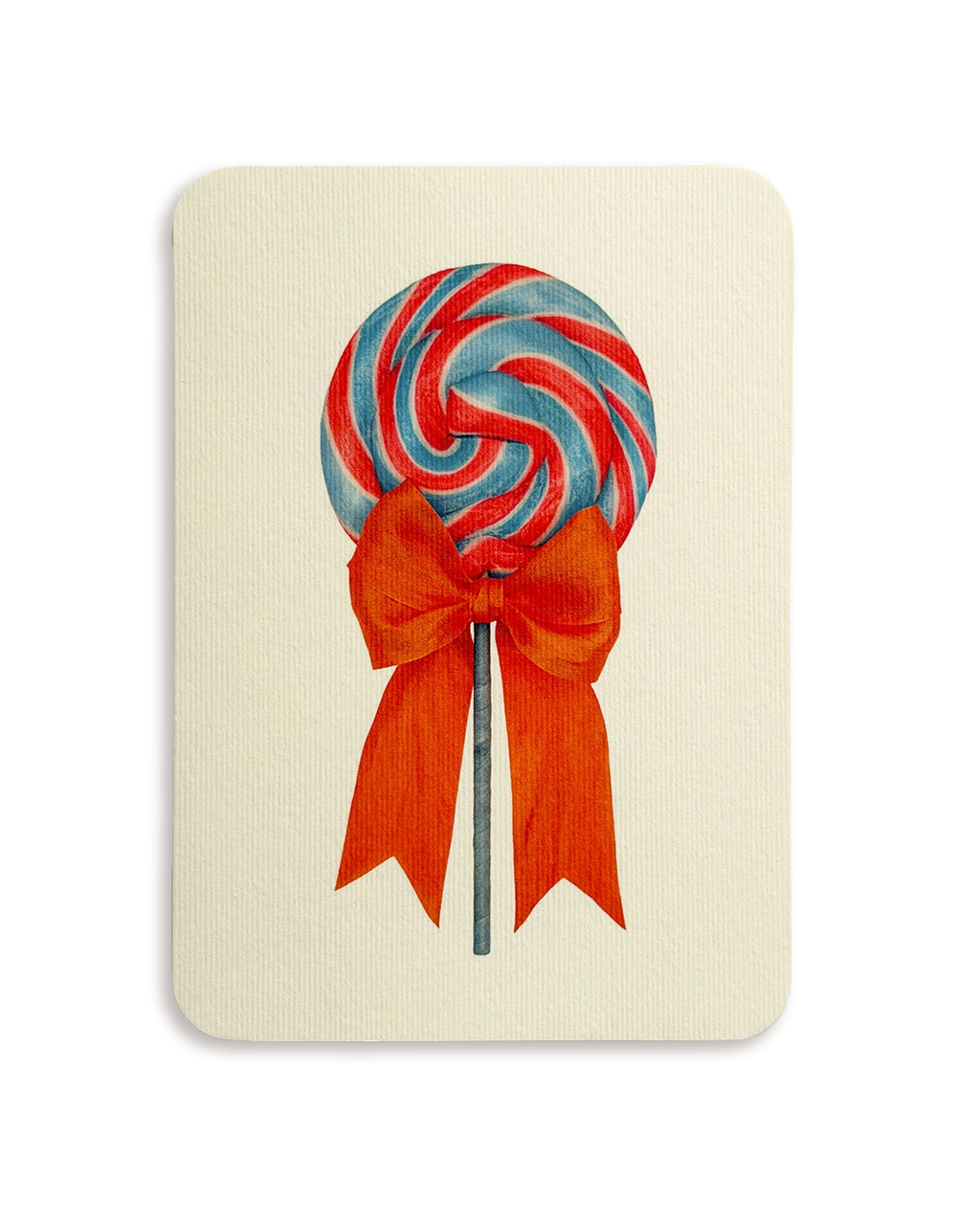 Cherry Sherbet Ribboned Lollies Greeting Card