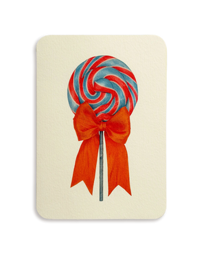 Cherry Sherbet Ribboned Lollies Greeting Card