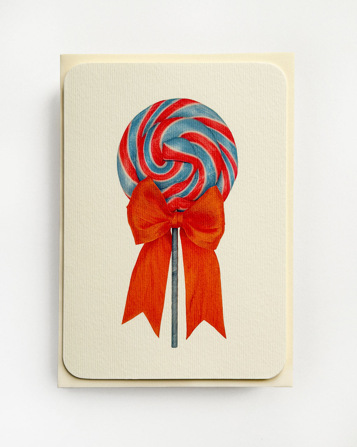 Cherry Sherbet Ribboned Lollies Greeting Card