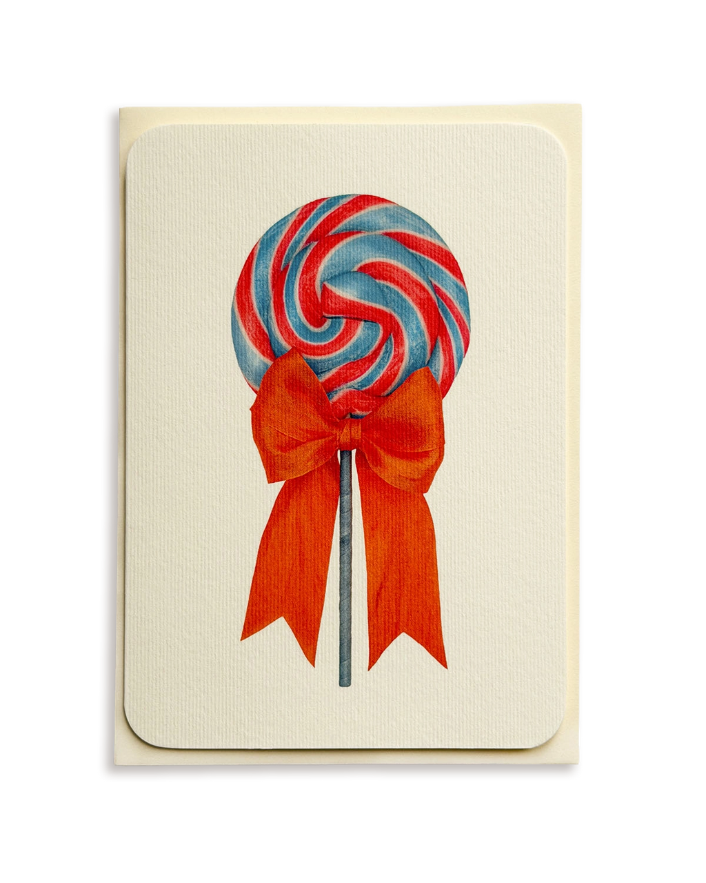 Cherry Sherbet Ribboned Lollies Greeting Card
