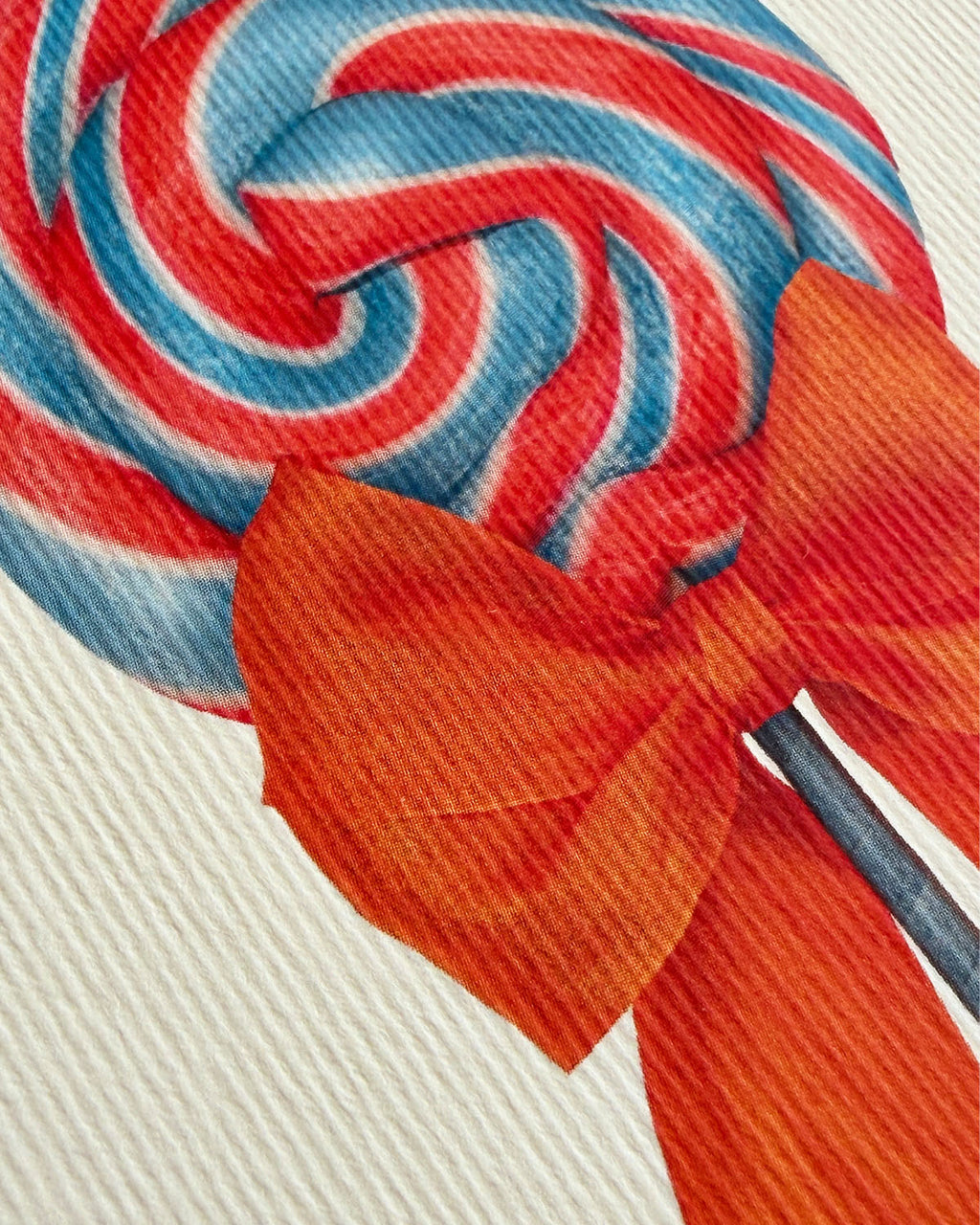 Cherry Sherbet Ribboned Lollies Greeting Card