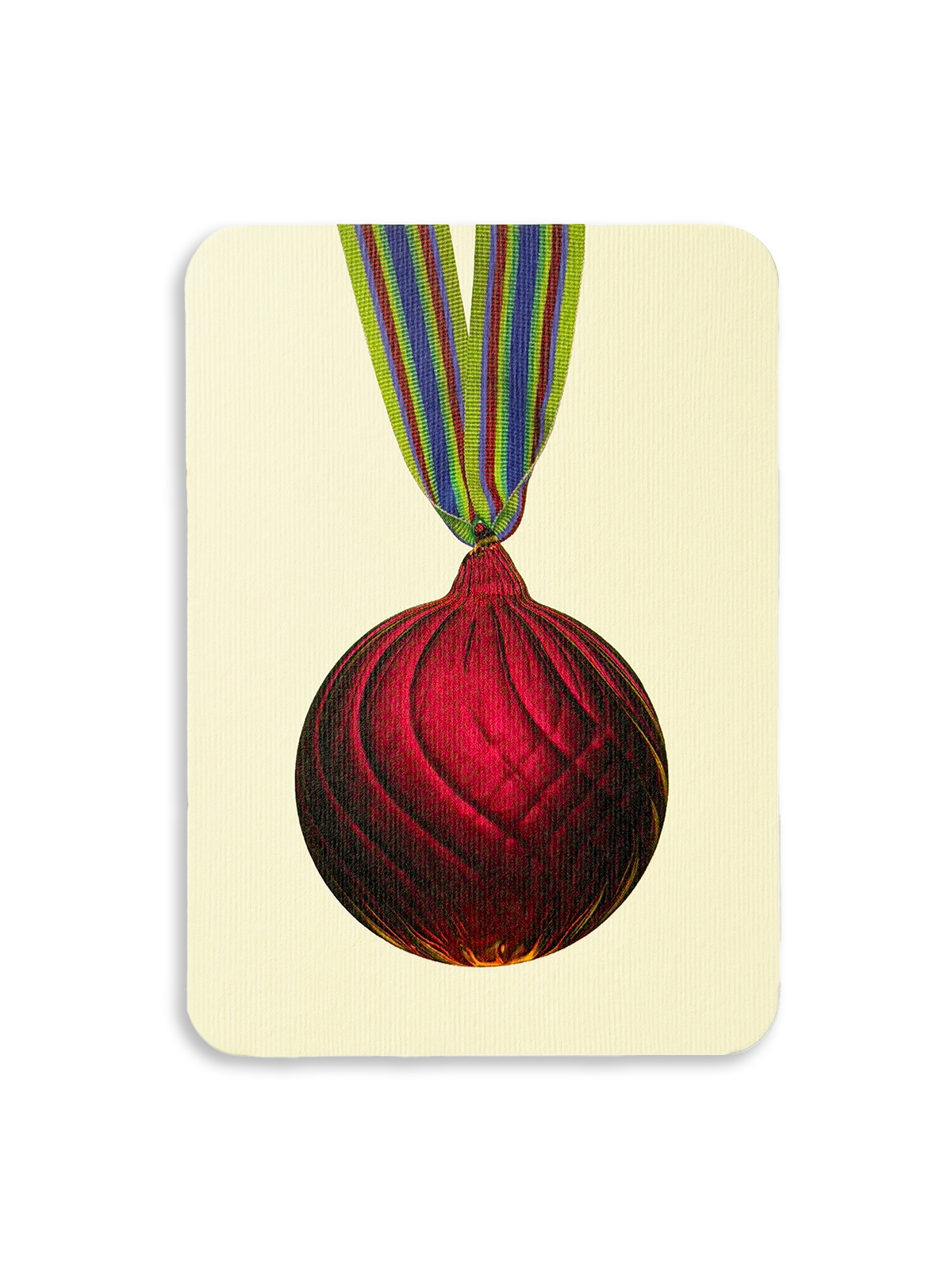Christmas Baubles Greeting Card Burgundy